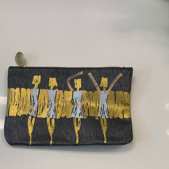ipsy Handbags - Ipsy Metallic Dancing Ladies Makeup Bag